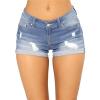 JEKE-DG Womens Mid Waist Denim Shorts Cuffed Hem Stretchy Ripped Hole Short Jeans Casual Summer Denim Jean Shorts (Small,Light Blue) view 1