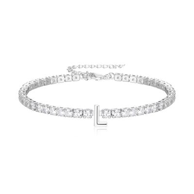 FANZE Tennis Bracelet Initial Cubic Zirconia Chain Bracelets for Women Adjustable Size 6.7-8.7 Inch Gift for Women