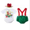 MOMMY'S NEW MAN Toddler Baby Boys Melon One 1st Birthday Cake Smash Outfit Romper + Shorts + Suspenders (12-18 Months) view 1