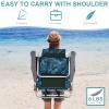 S AFSTAR Beach Chair Set of 4, Folding Camping Chairs, 5-Position Adjustable Chairs W/Ice Bag, Comfort Pillow, Cup Holder, Backpack Recline Beach Chairs for Sunbathing Fishing Travel (4, Navy Pattern) view 4