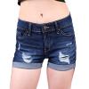 JEKE-DG Womens Mid Waist Denim Shorts Cuffed Hem Stretchy Ripped Hole Short Jeans Casual Summer Denim Jean Shorts (3X-Large,Dark Blue1) view 1