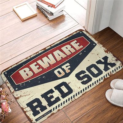 Abipuir Interesting Entry Doormat Beware of Red Sox Rug Patio Bar Accessories Outdoor Fall Decor (Size : 65X90CM)