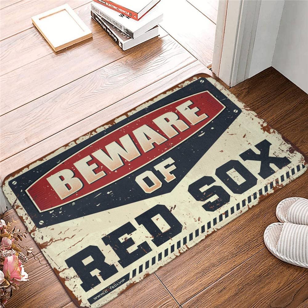 Abipuir Interesting Entry Doormat Beware of Red Sox Rug Patio Bar Accessories Outdoor Fall Decor (Size : 65X90CM)