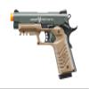 Golden x HFC Classic .45 Series 300 FPS Metal Green Gas Blowback Airsoft Pistol (Color: Black & Dark Earth) view 1