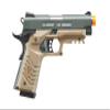 Golden x HFC Classic .45 Series 300 FPS Metal Green Gas Blowback Airsoft Pistol (Color: Black & Dark Earth) view 2