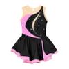 Agoky Kids Girls Sparkly Figure Ice Skating Dress Gymnastic Tutu Skirted Leotard Ballet Dance Dress Dancewear Costume Black B 14 Years view 2