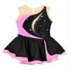 Agoky Kids Girls Sparkly Figure Ice Skating Dress Gymnastic Tutu Skirted Leotard Ballet Dance Dress Dancewear Costume Black B 14 Years view 3