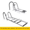 316 Stainless Steel 4 Step Pontoon Boat Ladder Folding Marine Ladder Marine Heavy Duty Telescoping Ladder with Inboard Handrail and Wider Pedals, for Boat Yacht Dock/Swim Pool/Mari view 4