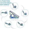 S AFSTAR Beach Chair Set of 4, Folding Camping Chairs, 5-Position Adjustable Chairs W/Ice Bag, Comfort Pillow, Cup Holder, Backpack Recline Beach Chairs for Sunbathing Fishing Travel (4, Blue+Green) view 4