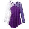 Freebily Kids Girls Figure Ice Skating Dress Mesh Long Sleeve Sparkly Flower Tulle Dance Dress Roller Skating Costume Purple A 8 Years view 3