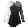 Agoky Kid Girls Shiny Figure Ice Skating Dress Long Sleeve Gymnastic Leotard Dress Roller Skater Ballet Dance Dress Dancewear Black B 16 Years view 3