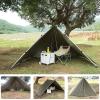 Camping Tent Tarp Olive Green Portable Hammock Rain Fly for Camping, Ultralight Waterproof Hammock Tarp, Reusable Rectangle Survival Shelter with Stakes, Wind Ropes and Carry Bag,3x4m view 2