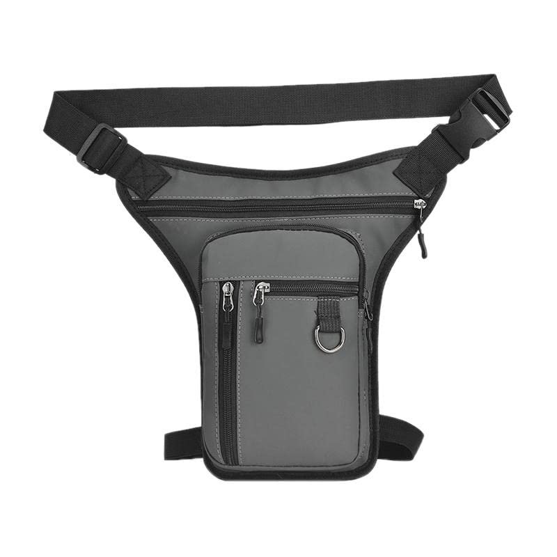 B Baosity Drop Leg Bag Outdoor Thigh Bag Waist Pack Zip Closure Excellent Workmanship for Men Women Waterproof PU Material, Grey