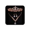 COCIDE Rose Gold Jewelry Set for Women Crystal Tiara and Necklace Kit for Girls Rhinestone Crown Earrings Neck Accessories for Bride Wedding Birthday Party Bridal Prom Bridesmaid Dress up view 1