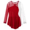 Agoky Kid Girls Shiny Figure Ice Skating Dress Long Sleeve Gymnastic Leotard Dress Roller Skater Ballet Dance Dress Dancewear Burgundy B 6 Years view 4