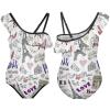 I Love Paris Girl's Swimsuit One Piece Ruffle Bathing Suit Swimwear Beachwear 10-12Y150cm view 3