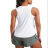 CRZ YOGA Lightweight Workout Tank Tops for Women - Athletic Running Sleeveless Shirts Racerback High Neck T-Shirt White Medium view 1