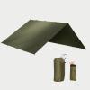 12x10 ft Olive Green Hammock Rain Fly, Portable Camping tarp Waterproof, Ultralight Survival Shelter, Reusable Rectangle Camping Tarps with Stakes, Wind Ropes and Carry Bag view 1