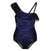 Stylized Rainbow Axolotl Girl's Swimsuit One Piece Ruffle Bathing Suit Swimwear Beachwear 9-11Y140cm view 1