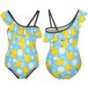 Yellow Duck Girl's Swimsuit One Piece Ruffle Bathing Suit Swimwear Beachwear 6-7Y110cm view 3