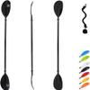OCEANBROAD Kayak Paddle 86in/218cm Alloy Shaft Kayaking Boating Canoeing Oar with Paddle Leash 2 Paddles, Black view 1