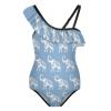 Decorated Elephant Girl's Swimsuit One Piece Ruffle Bathing Suit Swimwear Beachwear 6-7Y110cm view 1