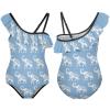Decorated Elephant Girl's Swimsuit One Piece Ruffle Bathing Suit Swimwear Beachwear 6-7Y110cm view 3