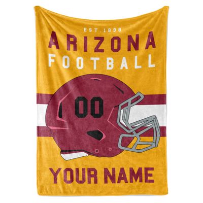Personalized Throw Blanket for Football Fans - Ships Next Day - Made in USA - Custom Fleece Name Blanket - Ideal for Youth Football Players & Adults (50x60 Fleece - Arizona)