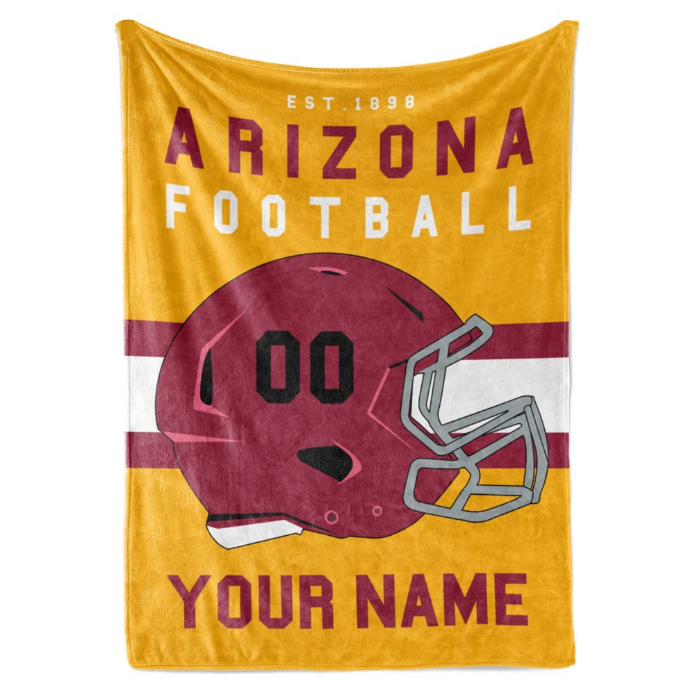 Personalized Throw Blanket for Football Fans - Ships Next Day - Made in USA - Custom Fleece Name Blanket - Ideal for Youth Football Players & Adults (50x60 Fleece - Arizona)