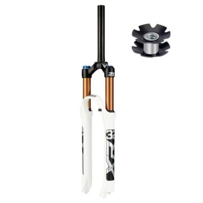 ZECHAO 26/27.5/29in Mountain Bike Suspension Forks,120mm Travel 1-1/8" Quick Release 9mm100mm Shoulder Control Shock Absorber Spring Front Fork (Color : White, Size : 27.5inch)