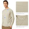 baleaf Men's Sun Protection Shirts UV SPF T-Shirts UPF 50+ Long Sleeve Rash Guard Fishing Running Quick Dry Oatmeal Size XXL view 3
