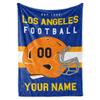 Personalized Throw Blanket for Football Fans - Ships Next Day - Made in USA - Custom Fleece Name Blanket - Ideal for Youth Football Players & Adults (50x60 Fleece - Los Angeles) view 1