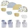 Bambini Boys Baby Caps, Booties and Mittens (Pack of 10) NC_0289 by Miracle USA White/Blue view 1
