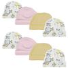 Bambini Baby Girls Caps (Pack of 8) NC_0352 by Miracle USA White/Pink