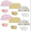Bambini Baby Girls Caps and Mittens (Pack of 12) NC_0386 by Miracle USA White/Pink view 1