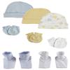 Bambini Boys Baby Caps, Booties and Mittens (Pack of 8) NC_0265 by Miracle USA White/Blue