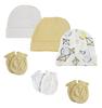 Bambini Baby Boy, Baby Girl, Unisex Infant Caps and Mittens (Pack of 6) NC_0362 by Miracle USA White view 1