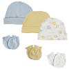Bambini Boys Baby Caps and Mittens (Pack of 6) NC_0264 by Miracle USA White/Blue view 1