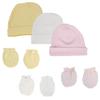 Bambini Baby Girls Caps and Mittens (Pack of 6) NC_0399 by Miracle USA White/Pink view 1