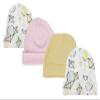 Bambini Baby Girls Caps (Pack of 4) NC_0351 by Miracle USA White/Pink view 1
