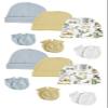 Bambini Boys Baby Caps and Mittens (Pack of 12) NC_0293 by Miracle USA White/Blue