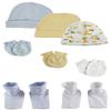 Bambini Baby Boy Infant Caps, Booties and Mittens (Pack of 8) NC_0316 by Miracle USA White/Blue view 1