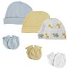 Bambini Baby Boys Caps and Mittens (Pack of 6) NC_0375 by Miracle USA White/Blue view 1