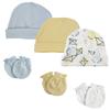 Bambini Baby Boys Caps and Mittens (Pack of 6) NC_0347 by Miracle USA White/Blue