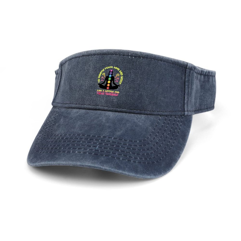 Peace Love and Yoga Sun Visor Hat Adjustable Sports Visor Cap Cotton Sun Protection Cap