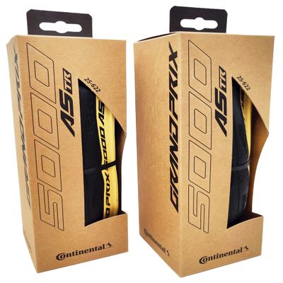 Continental Grand Prix 5000 All Season 700x25 AS TR Black Cream - Tubeless Ready - Pack of 2 Tires