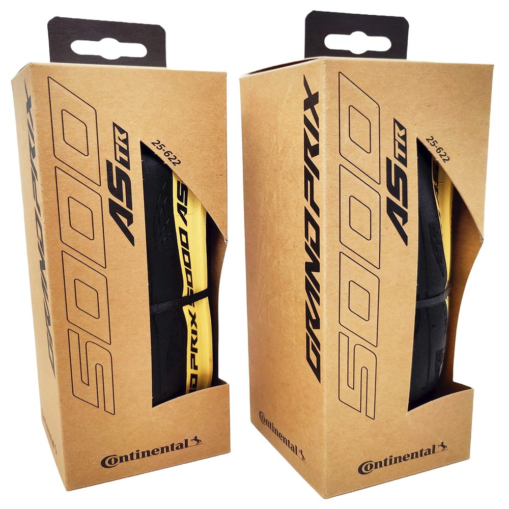 Continental Grand Prix 5000 All Season 700x25 AS TR Black Cream - Tubeless Ready - Pack of 2 Tires