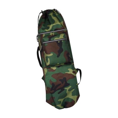 NineFit Basics Oxford Skateboard Backpack Bag Water Resistant Shoulder Bag Folding with Handle Carrier Longboard Carry Case for Travel Women Men Beginners 1pcs (Green)