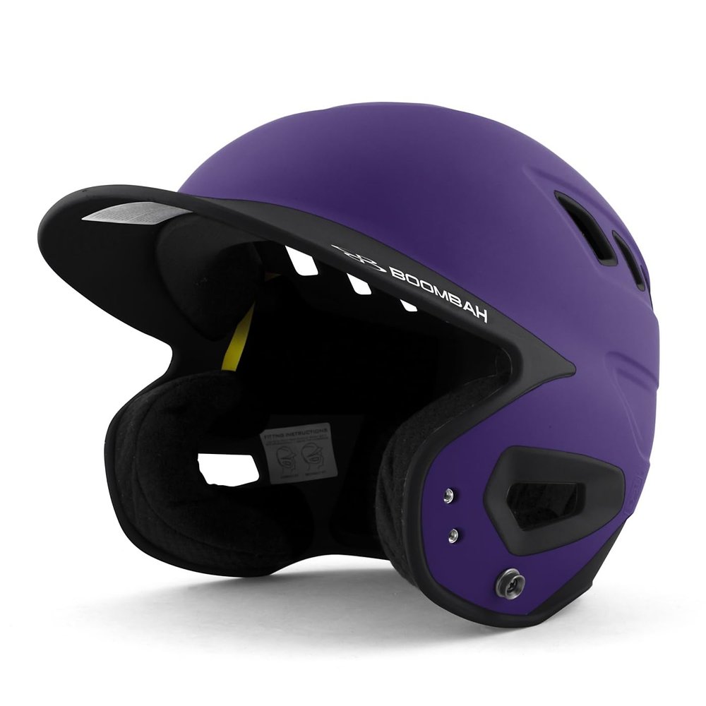 Boombah DEFCON Batting Helmet Purple/Black NOSCAE - Size Senior 7" - 7 3/4"