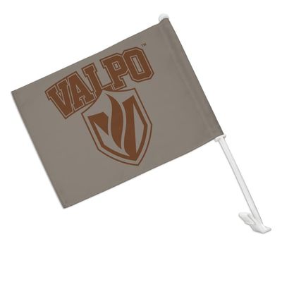 Valparaiso University Beacons Logo Car Truck Flag with Window Clip On Pole Holder - Right Passenger Side